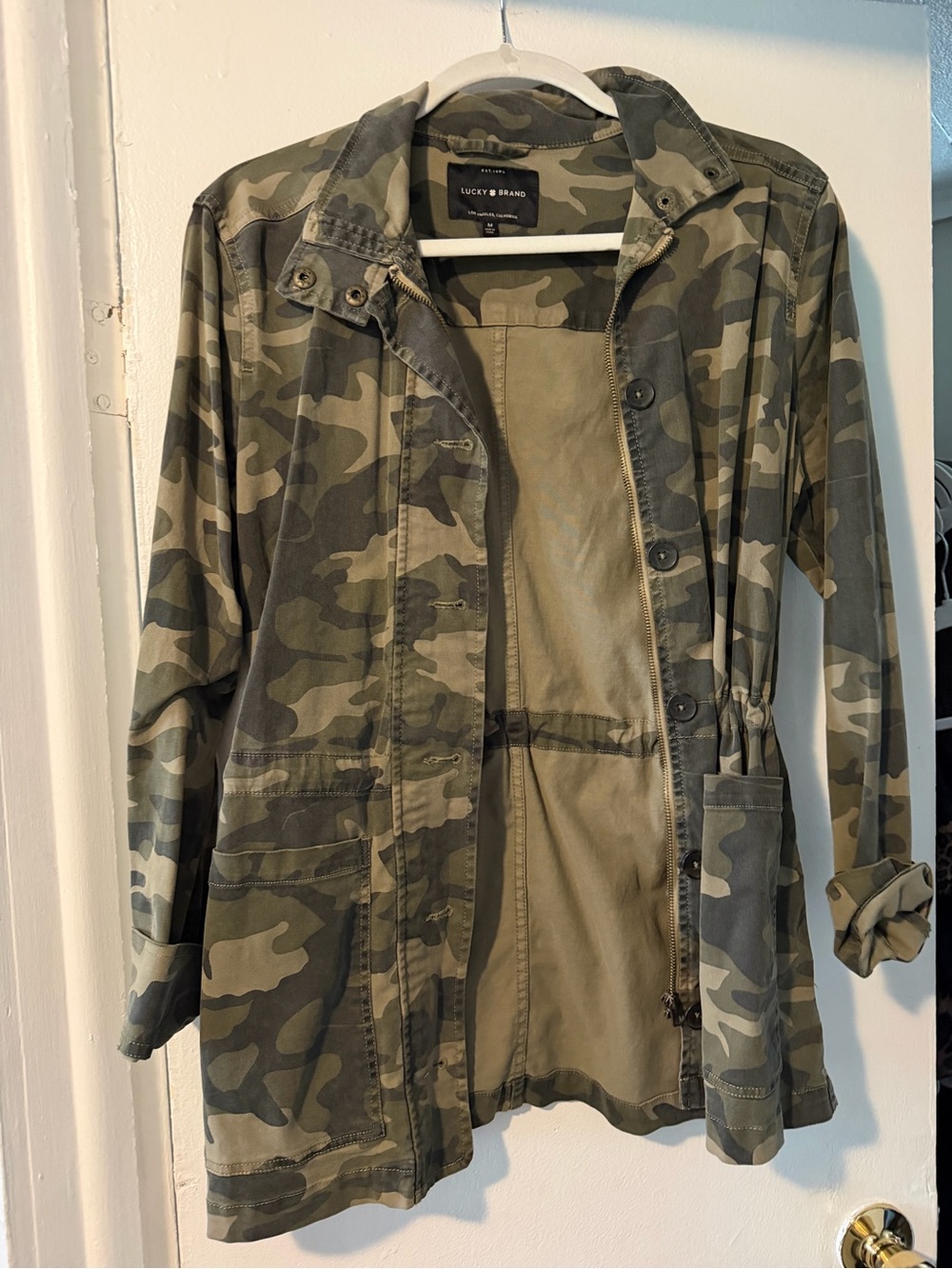 Lucky Brand Women's Olive Camo Utility Jacket
